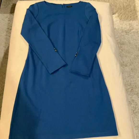 Ann Taylor Blue M Sheath Dress Classic Normcore Scandi Girl Essential Quality - Picture 3 of 10